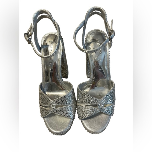 Gianni Bini Shoes - Gianni Bini Silver Rhinestone Platform Heels Size 7 1/2